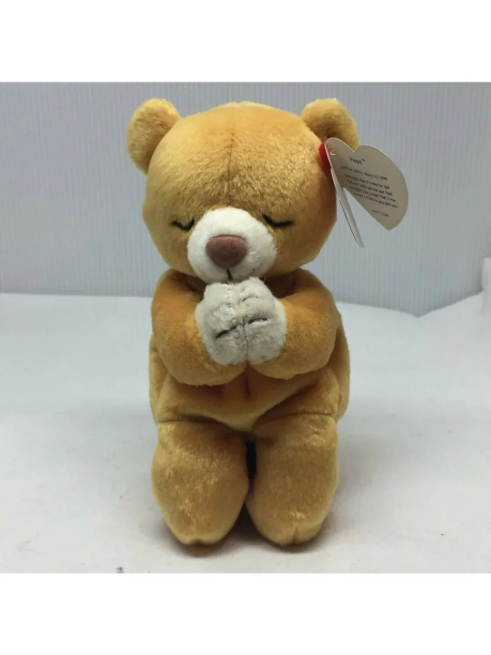 Ty Beanie Baby Hope Bear Brown Praying Plush Stuffed Animal W Tag March 23 1998